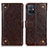 Coque Portefeuille Livre Cuir Etui Clapet K06Z pour Vivo T1 5G India Marron