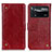 Coque Portefeuille Livre Cuir Etui Clapet K06Z pour Xiaomi Poco X4 Pro 5G Rouge