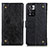 Coque Portefeuille Livre Cuir Etui Clapet K06Z pour Xiaomi Redmi Note 11 Pro+ Plus 5G Noir