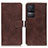 Coque Portefeuille Livre Cuir Etui Clapet K07Z pour Xiaomi Redmi K50 5G Marron