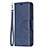 Coque Portefeuille Livre Cuir Etui Clapet L01 pour Apple iPhone 13 Bleu Petit