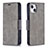 Coque Portefeuille Livre Cuir Etui Clapet L01 pour Apple iPhone 13 Gris