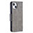 Coque Portefeuille Livre Cuir Etui Clapet L01 pour Apple iPhone 13 Gris Petit