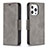 Coque Portefeuille Livre Cuir Etui Clapet L01 pour Apple iPhone 13 Pro Max Gris Fonce