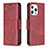 Coque Portefeuille Livre Cuir Etui Clapet L01 pour Apple iPhone 13 Pro Max Rouge