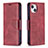 Coque Portefeuille Livre Cuir Etui Clapet L01 pour Apple iPhone 13 Rouge