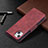 Coque Portefeuille Livre Cuir Etui Clapet L01 pour Apple iPhone 13 Rouge Petit