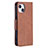 Coque Portefeuille Livre Cuir Etui Clapet L01 pour Apple iPhone 14 Plus Marron Petit