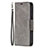 Coque Portefeuille Livre Cuir Etui Clapet L01 pour Apple iPhone 14 Pro Max Gris Fonce Petit