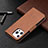 Coque Portefeuille Livre Cuir Etui Clapet L01 pour Apple iPhone 14 Pro Max Marron Petit