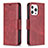 Coque Portefeuille Livre Cuir Etui Clapet L01 pour Apple iPhone 14 Pro Max Rouge