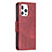 Coque Portefeuille Livre Cuir Etui Clapet L01 pour Apple iPhone 14 Pro Max Rouge Petit