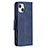 Coque Portefeuille Livre Cuir Etui Clapet L01 pour Apple iPhone 15 Bleu Petit