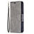 Coque Portefeuille Livre Cuir Etui Clapet L01 pour Apple iPhone 15 Gris Petit