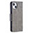 Coque Portefeuille Livre Cuir Etui Clapet L01 pour Apple iPhone 15 Gris Petit