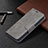 Coque Portefeuille Livre Cuir Etui Clapet L01 pour Apple iPhone 15 Gris Petit