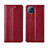 Coque Portefeuille Livre Cuir Etui Clapet L01 pour Oppo A53 5G Vin Rouge