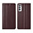 Coque Portefeuille Livre Cuir Etui Clapet L01 pour Oppo Find X3 Neo 5G Marron