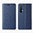 Coque Portefeuille Livre Cuir Etui Clapet L01 pour Realme X50 5G Bleu