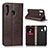 Coque Portefeuille Livre Cuir Etui Clapet L01 pour Samsung Galaxy A60 Marron