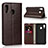 Coque Portefeuille Livre Cuir Etui Clapet L01 pour Samsung Galaxy M10S Marron