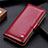 Coque Portefeuille Livre Cuir Etui Clapet L01 pour Vivo V20 SE Vin Rouge