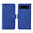 Coque Portefeuille Livre Cuir Etui Clapet L01Z pour Google Pixel 6a 5G Bleu