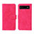 Coque Portefeuille Livre Cuir Etui Clapet L01Z pour Google Pixel 6a 5G Rose Rouge