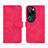 Coque Portefeuille Livre Cuir Etui Clapet L01Z pour Huawei P60 Art Rose Rouge