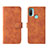 Coque Portefeuille Livre Cuir Etui Clapet L01Z pour Motorola Moto E20 Marron