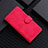Coque Portefeuille Livre Cuir Etui Clapet L01Z pour Xiaomi Redmi 9 Prime India Rose Rouge