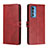 Coque Portefeuille Livre Cuir Etui Clapet L02 pour Motorola Moto Edge 20 Pro 5G Rouge