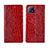 Coque Portefeuille Livre Cuir Etui Clapet L02 pour Oppo A72 5G Rouge