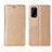 Coque Portefeuille Livre Cuir Etui Clapet L02 pour Realme Q2 5G Or