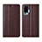 Coque Portefeuille Livre Cuir Etui Clapet L02 pour Vivo X50 Pro 5G Marron