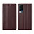 Coque Portefeuille Livre Cuir Etui Clapet L02 pour Vivo X60 Pro 5G Marron