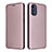 Coque Portefeuille Livre Cuir Etui Clapet L02Z pour Motorola Moto E32 Or Rose