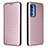 Coque Portefeuille Livre Cuir Etui Clapet L02Z pour Motorola Moto Edge 20 Pro 5G Or Rose