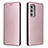 Coque Portefeuille Livre Cuir Etui Clapet L02Z pour Motorola Moto Edge Lite 5G Or Rose