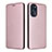 Coque Portefeuille Livre Cuir Etui Clapet L02Z pour Motorola Moto G 5G (2022) Or Rose