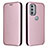 Coque Portefeuille Livre Cuir Etui Clapet L02Z pour Motorola Moto G31 Or Rose