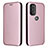 Coque Portefeuille Livre Cuir Etui Clapet L02Z pour Motorola Moto G71 5G Or Rose