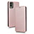 Coque Portefeuille Livre Cuir Etui Clapet L02Z pour Nokia C32 Or Rose