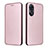 Coque Portefeuille Livre Cuir Etui Clapet L02Z pour Oppo Reno8 T 4G Or Rose