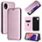 Coque Portefeuille Livre Cuir Etui Clapet L02Z pour Samsung Galaxy A22 5G SC-56B Or Rose