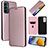 Coque Portefeuille Livre Cuir Etui Clapet L02Z pour Samsung Galaxy F23 5G Or Rose