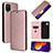 Coque Portefeuille Livre Cuir Etui Clapet L02Z pour Samsung Galaxy M12 Or Rose