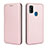 Coque Portefeuille Livre Cuir Etui Clapet L02Z pour Samsung Galaxy M21 Or Rose