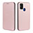 Coque Portefeuille Livre Cuir Etui Clapet L02Z pour Samsung Galaxy M21s Or Rose