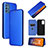Coque Portefeuille Livre Cuir Etui Clapet L02Z pour Samsung Galaxy M52 5G Bleu